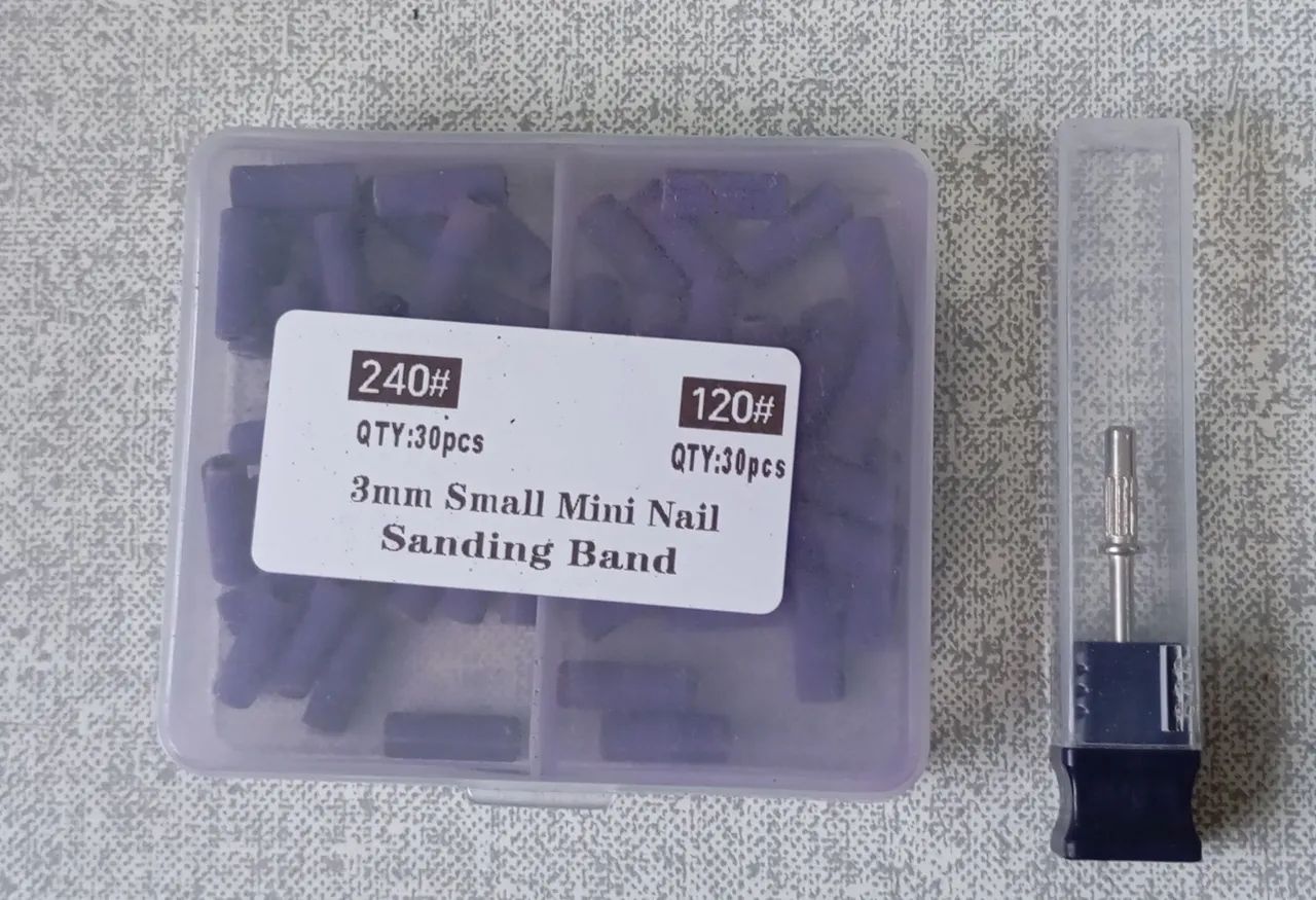 Kit com 60 refil de brocas para unhas em gel + mandril 3mm.