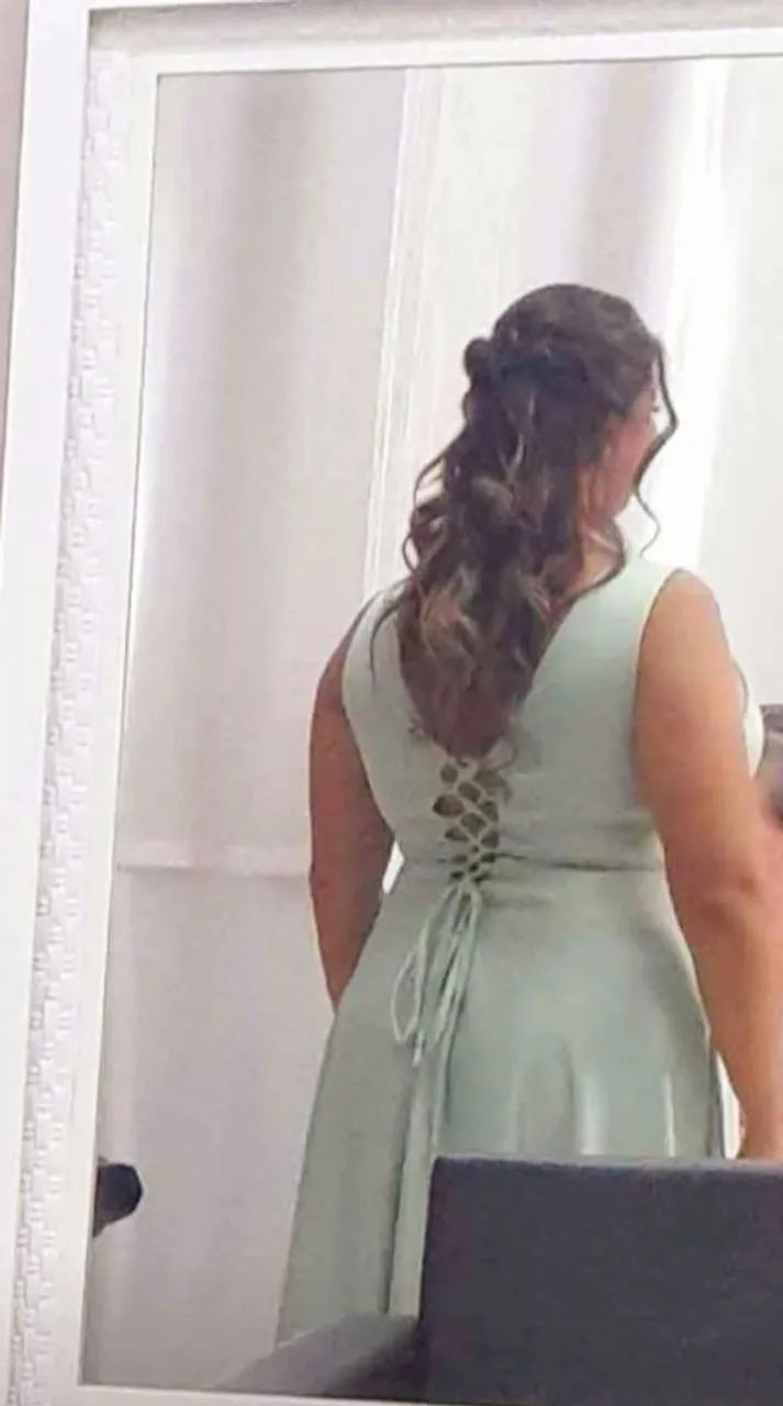 Vestido de Festa Verde Oliva Elegante | Lindo e Sofisticado - Foto 4