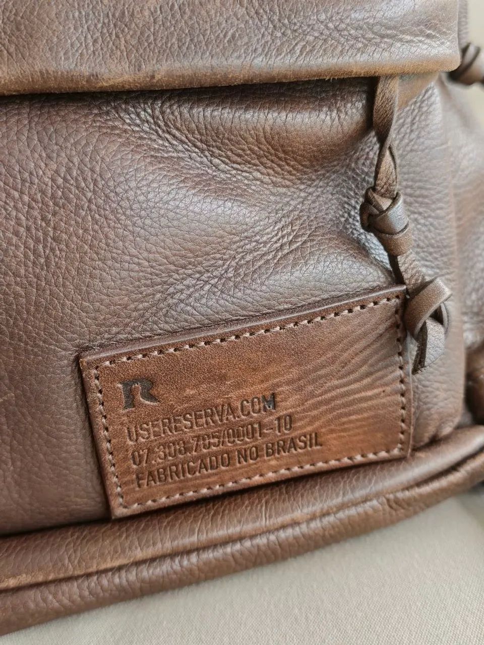 Mochila de couro da Reserva - ótimo estado - Foto 3