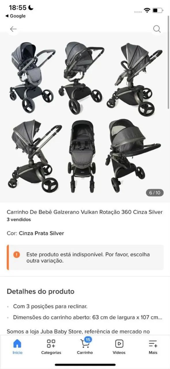 CARRINHO BB GALZERANO VuLKAN 360 Giro - Foto 2