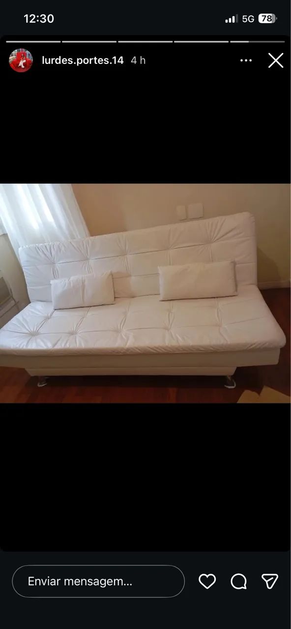 Vendo sofá cama 3 lugares branco - Foto 2