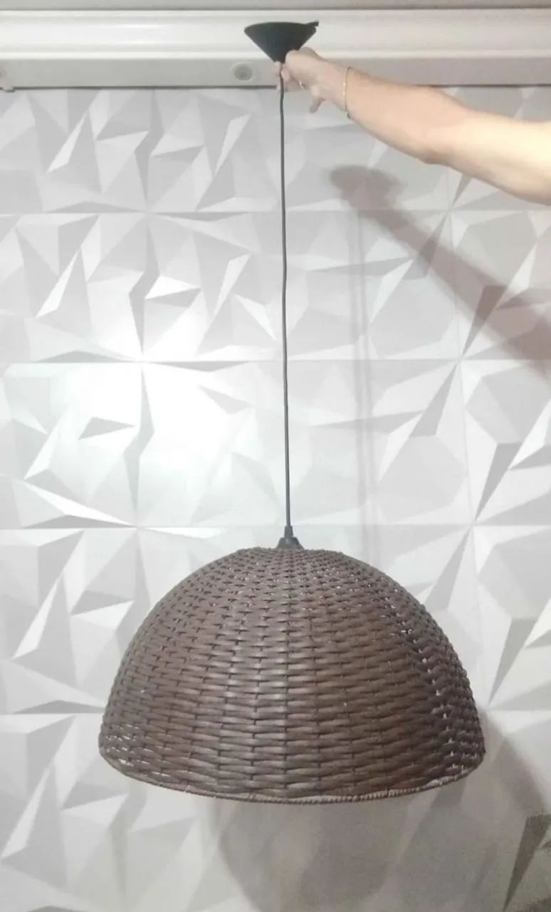 Luminária Pendente Junco Meia Esfera 52cm de diâmetro - Foto 2