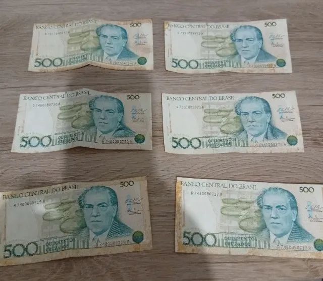 6 Cédulas antigas de 500 cruzados. - Foto 4