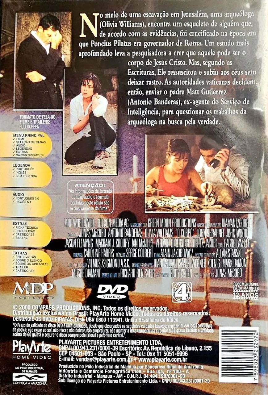 Filme DVD O Corpo com Antonio Banderas - Um filme com muita história.  Novo - PlayArte - Foto 2