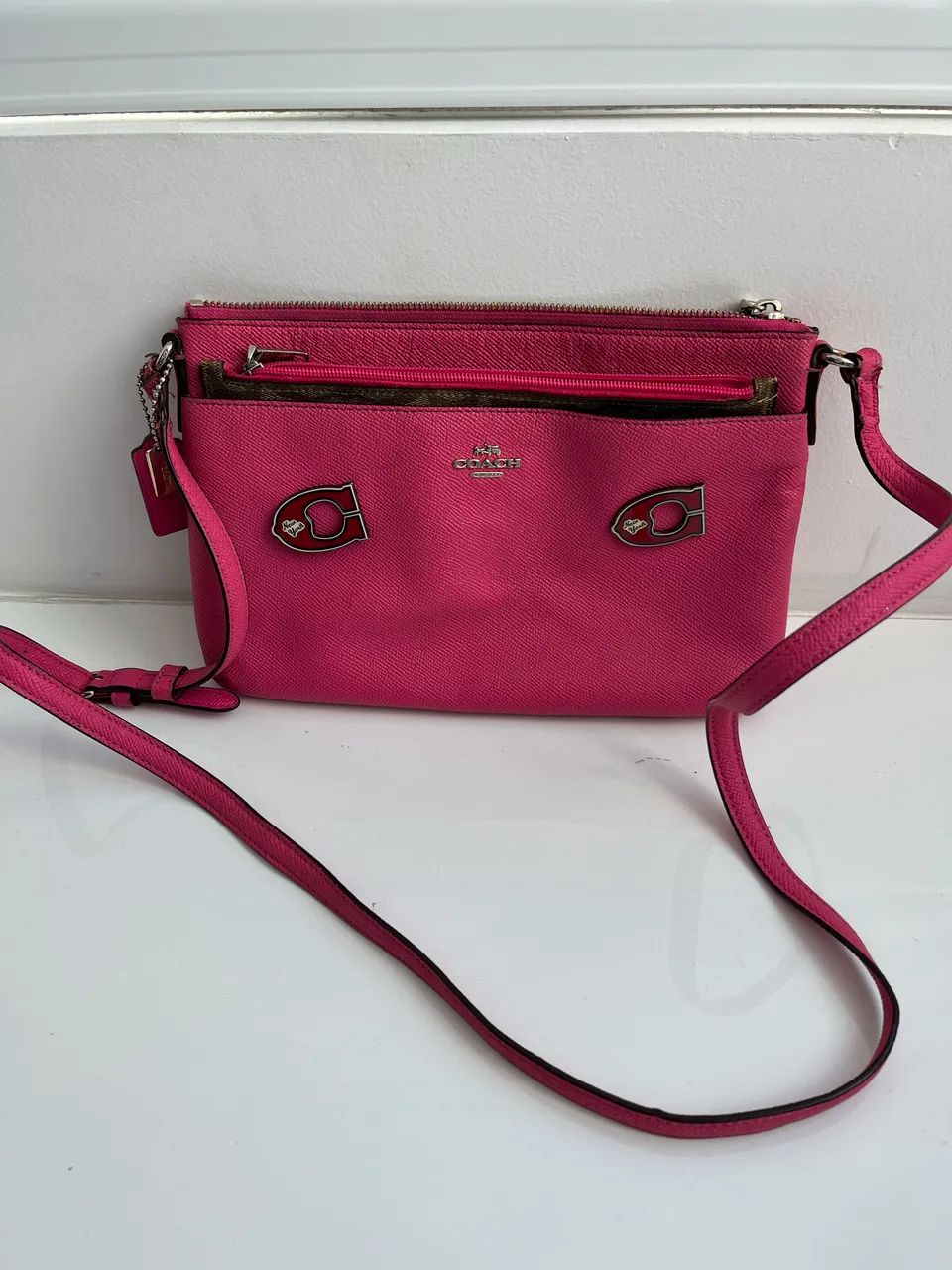Bolsa coach Rosa com carteira - Foto 2
