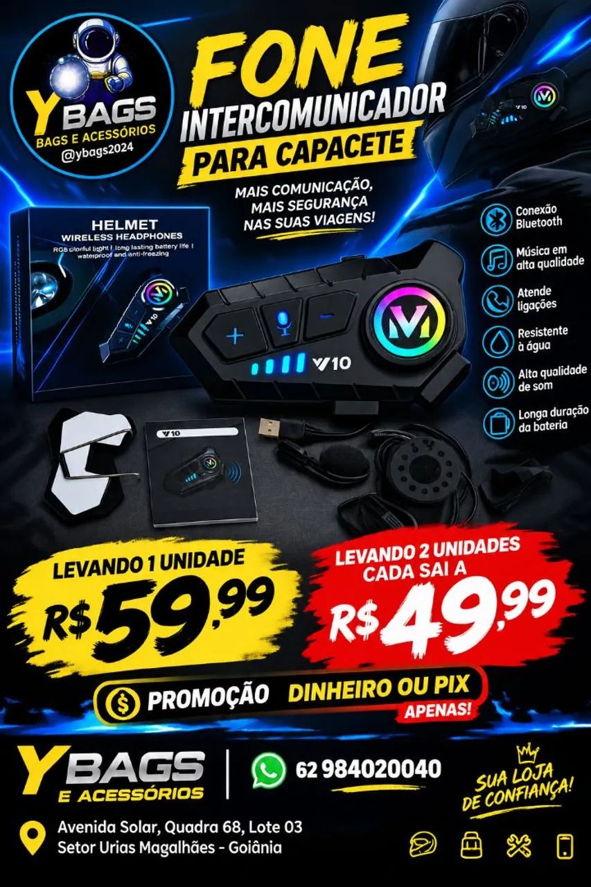 Fone intercomunicador fone para capacete 