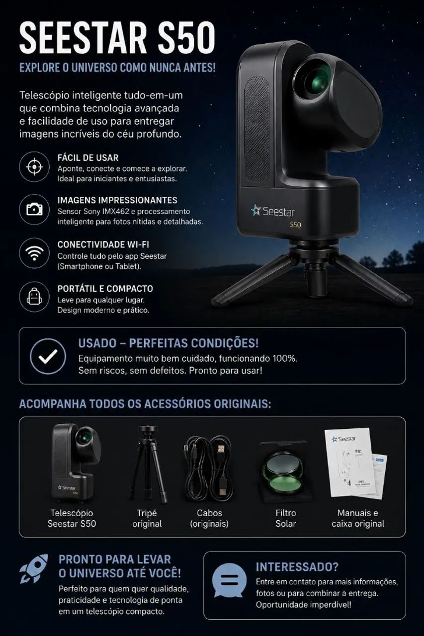 ZWO Seestar S50 Telescópio Automático - Foto 2