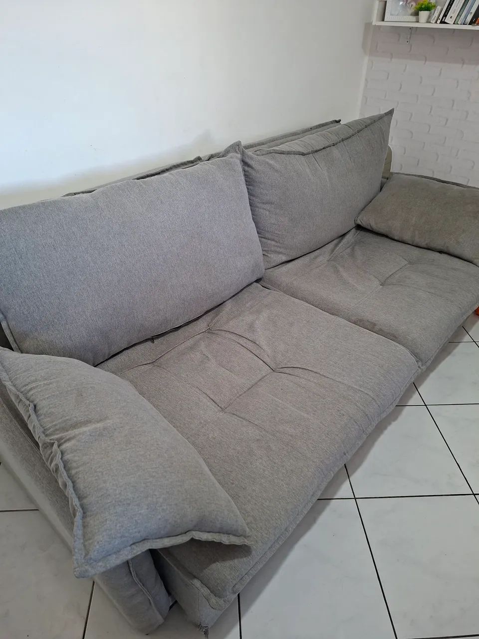 Sofá sem caixa retrátil 2 m e 30 cinza
