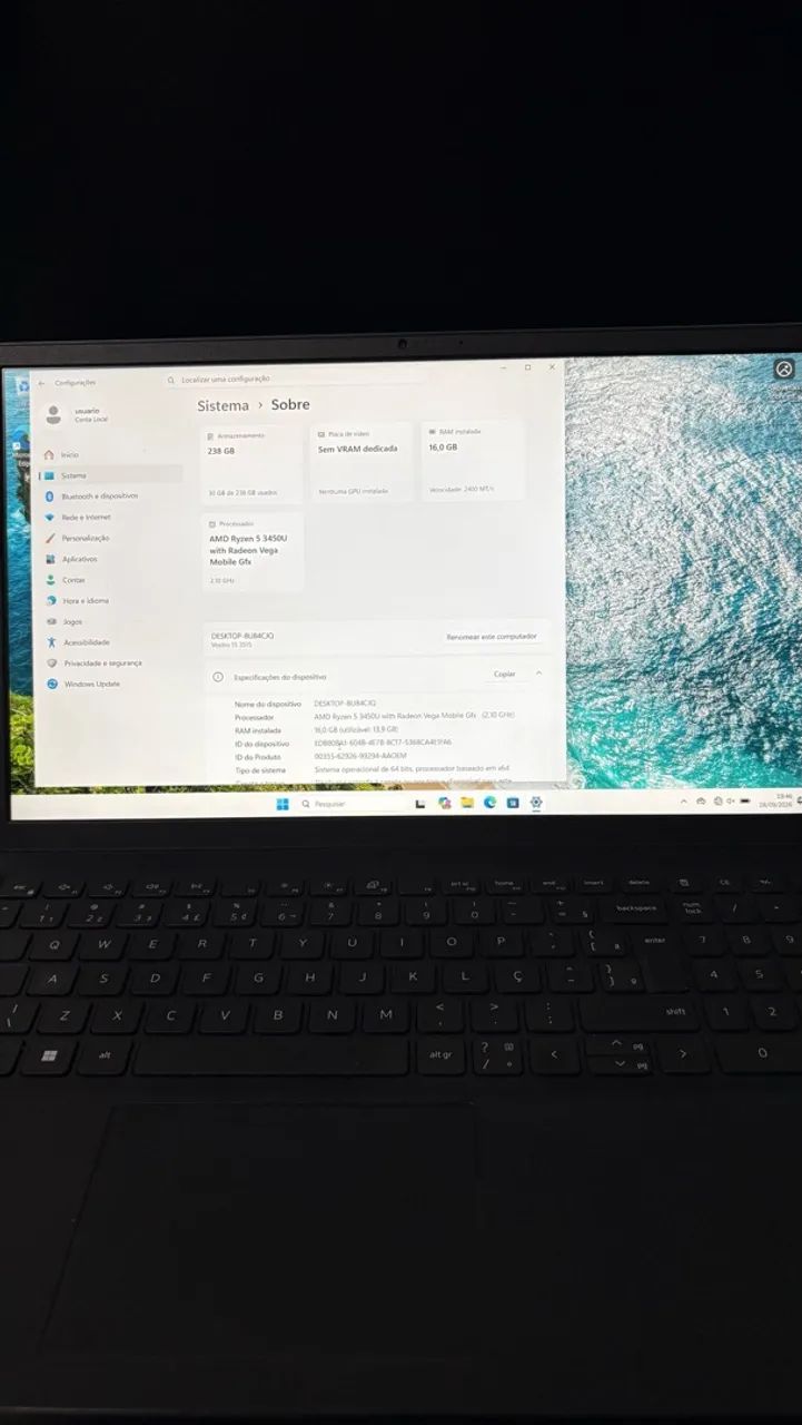 Notebook Dell Vostro 15 3515 Ryzen 5 e 8GB de RAM  - Foto 2