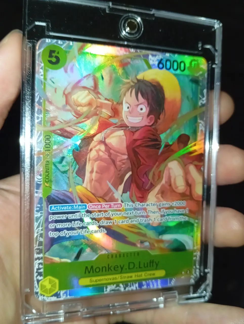 Carta One Piece Monkey d Luffy Rainbow Foil Original Perfeito Estado 