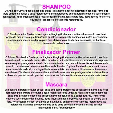 Kit Caviar shampoo condicionador mascara finalizador habito cosmeticos - Foto 3