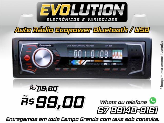 Toca Rádio Ecopower EP-605 - Bluetooth - Usb - Sd Promoção