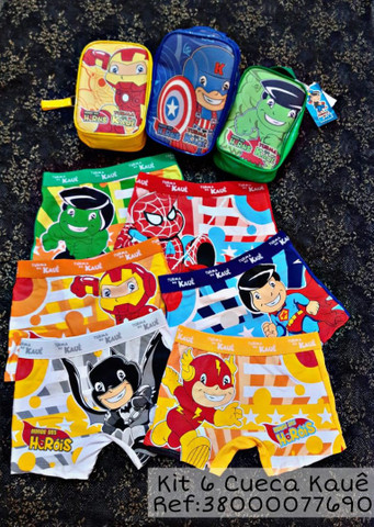 Kits com 6 cuecas do kauê infantil