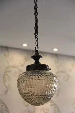 Lustre Cristal Bico Jaca Ambar e Metais Bronze - Anos 60 - Foto 3