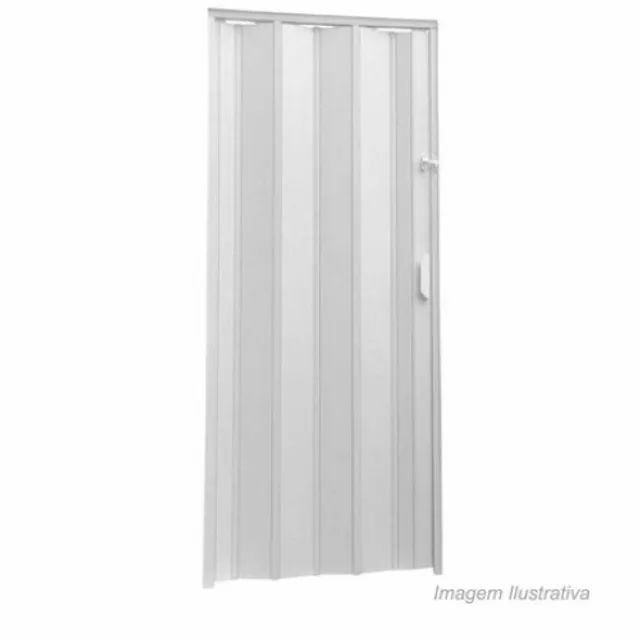 Porta Sanfonada Plasflex 80cm Branca Mogno Preta - Nova - Foto 4