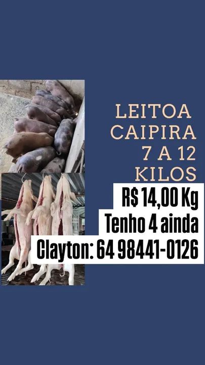 Leitão Caipira 7 a 12 kg - R$ 14,00