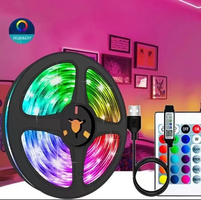 Fita Led Strip Led 5050 5M Bluetooth RGB Quarto Sala festa