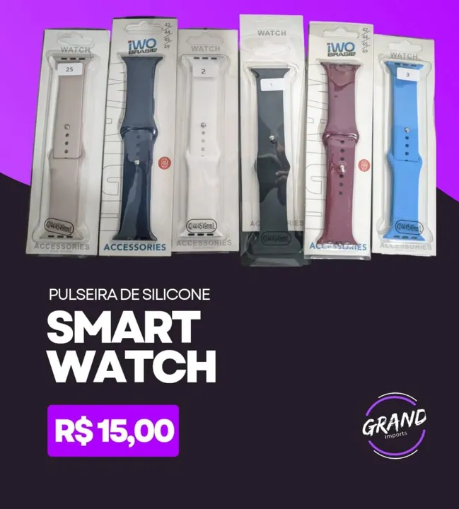 Pulseira de silicone para smartwatch 42mm a 49mm
