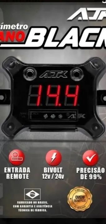 Medidor de Tensão Bivolt para Som Auto 12v/24v aceito cartão 