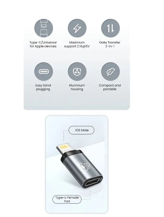 Adaptador Usb C Fêmea Para Lightning iPhone Macho - Foto 4