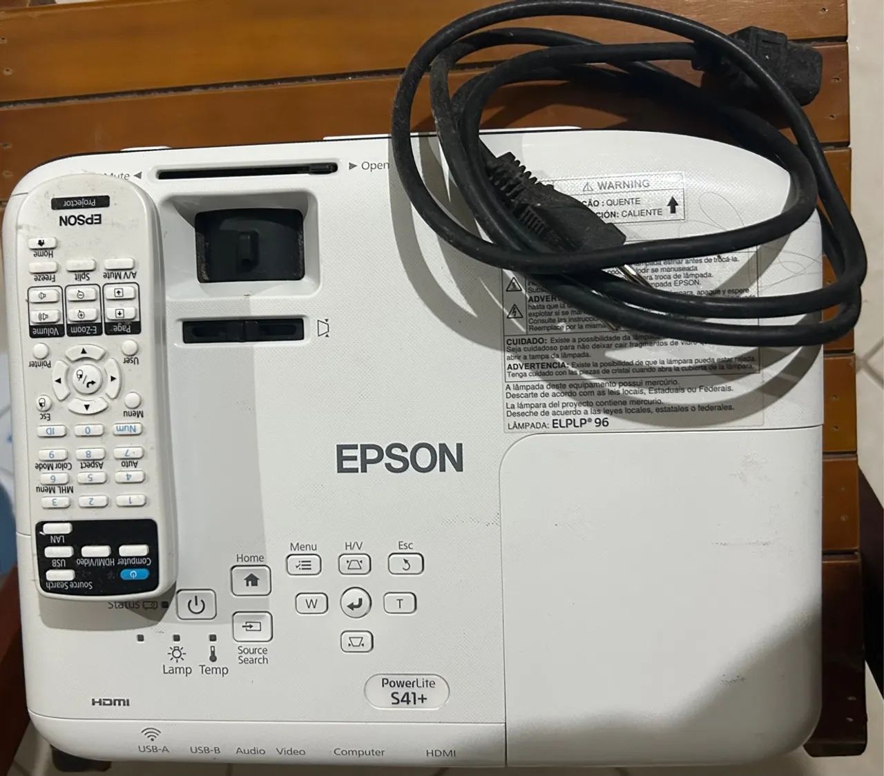 Projetor Epson com controle remoto e cabo -POWER LIFE S41+ ( utilizado 1 vez) - Foto 5