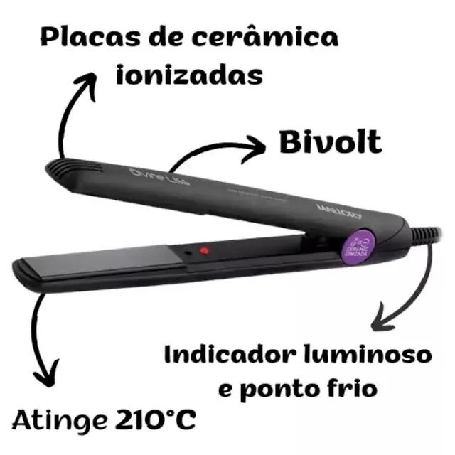 Chapinha Prancha Mallory Ion 210 Graus 127v - Foto 4