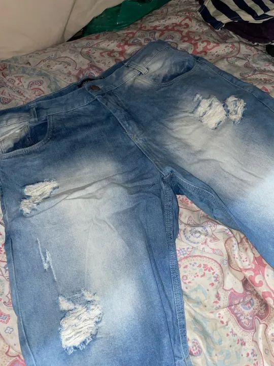 SHORT JEANS MASCULINO RASGADO - Foto 3