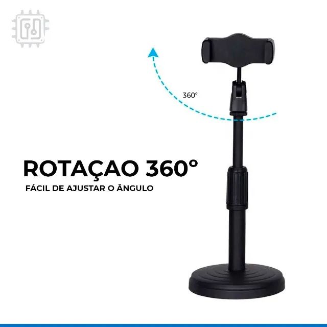 Suporte Tripé Celular Smartphone Mesa Portátil 360 Universal - Foto 4