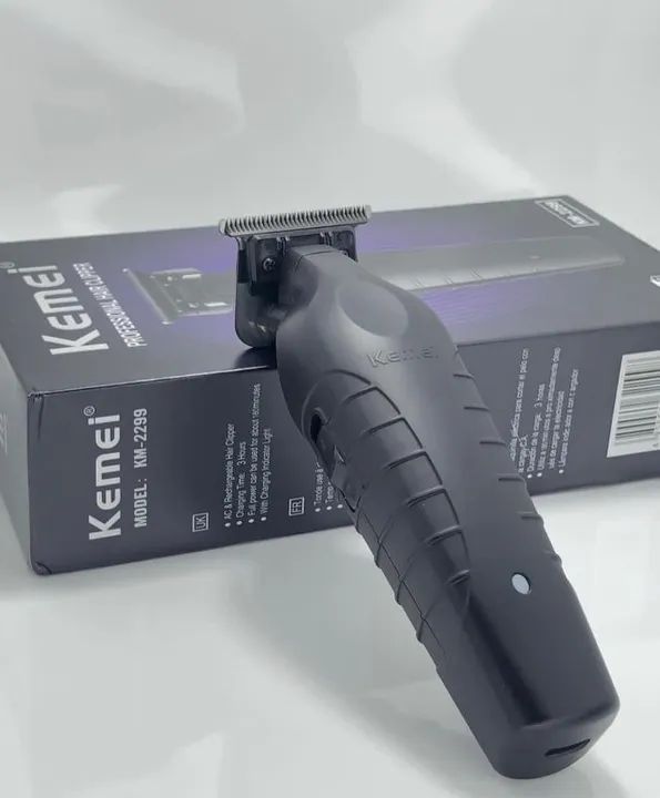 Máquina kemei 2299 corta cabelo e barba, máquina de detalhe e acabamento
