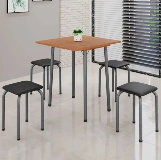 Mesa Dobrável Luana com 4 banquetas - Foto 2