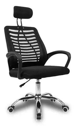 Cadeira de escritório ergonômica  preta com estofado de malhaCadeira - Foto 2