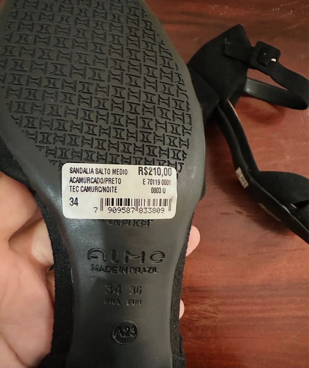 Sandália Salto Bloco ALME Preta | TAM 34 - Foto 3