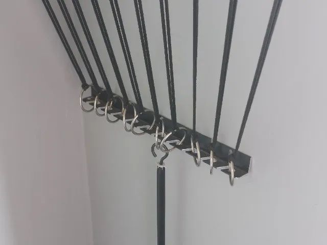 Varal De Parede Individual 10 Varetas X 140cm Preto - Foto 5