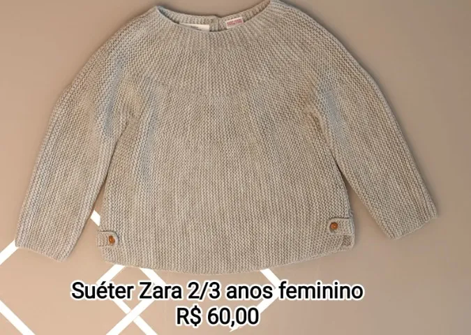 Sueter Zara 2/3 anos feminino