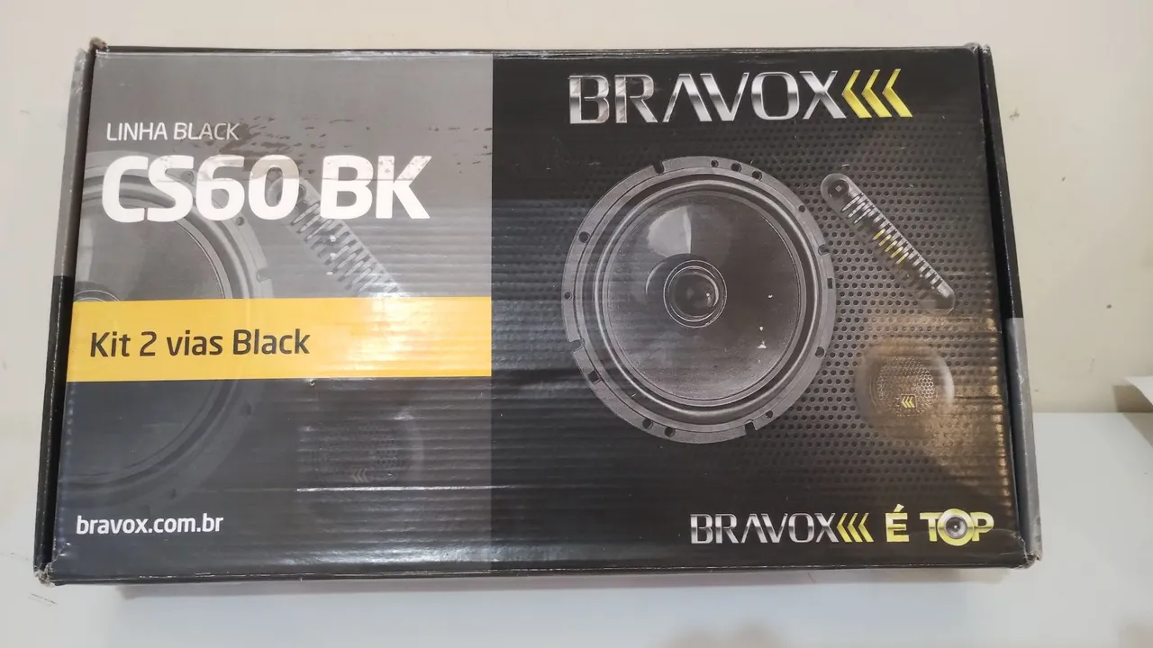 Kit 2 Vias Bravox CS60 BK - Som Automotivo