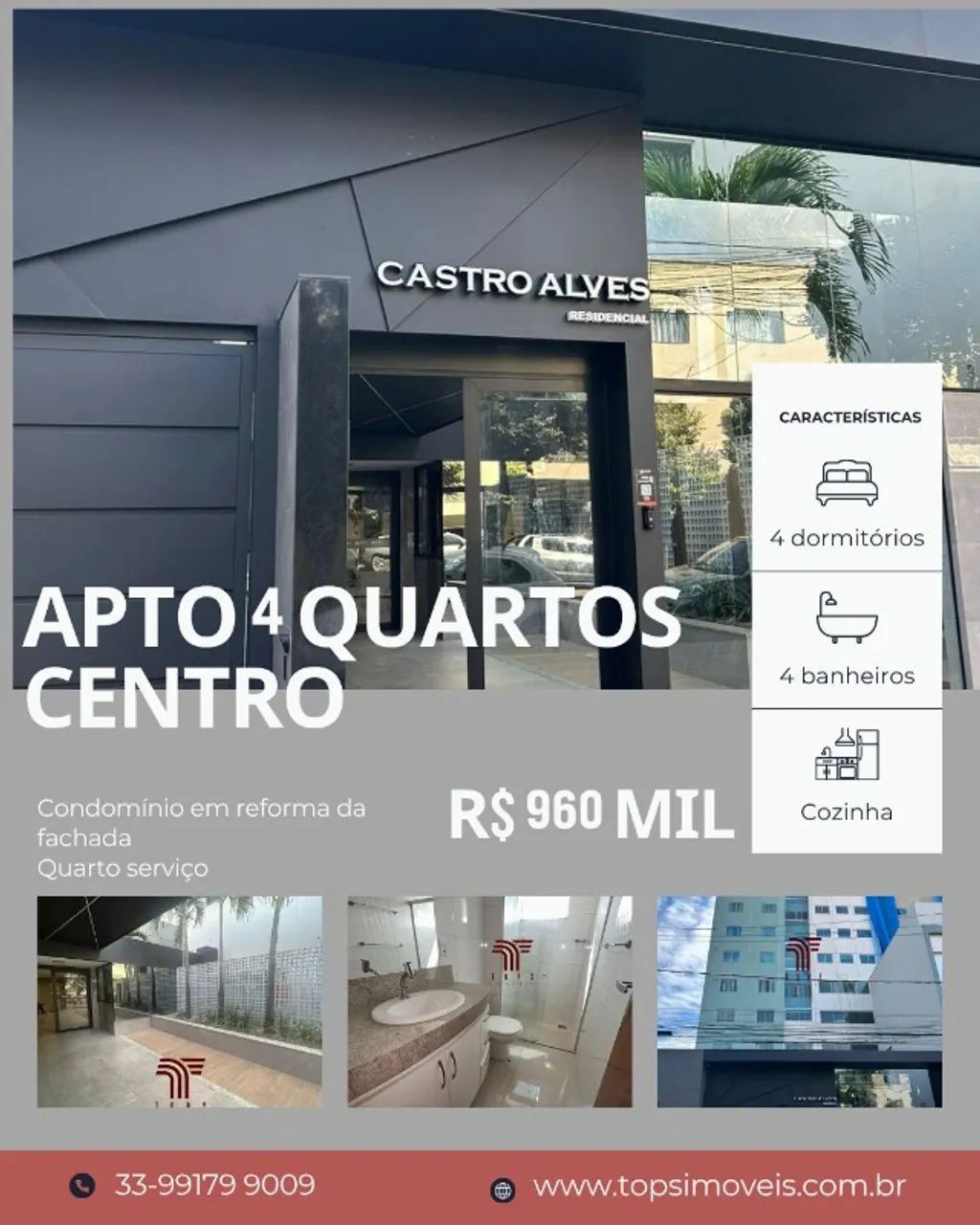 Apartamento 4 quartos Centro