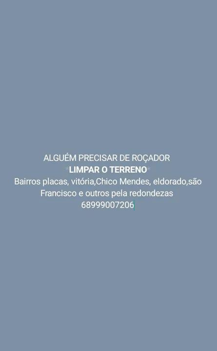 Serviço de roçagem, limpeza,...