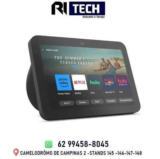 Amazon Echo Show 8 de 3ª geração com assistente virtual Alexa preto 110/220V