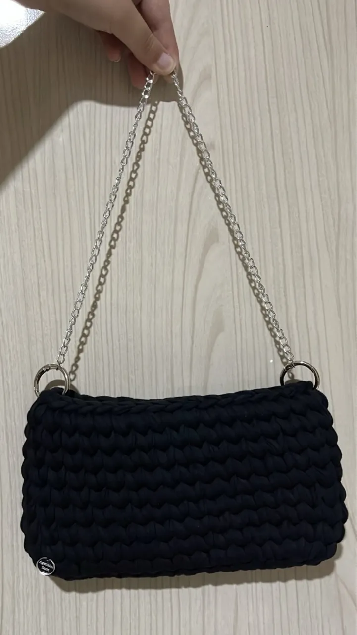 Bolsa baguete em crochê 