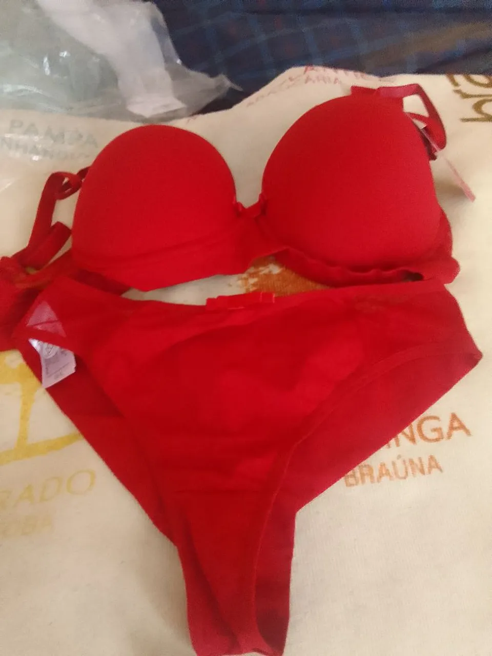 Conjunto de lingerie vermelho