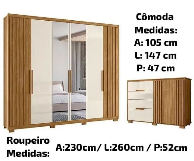 Guarda roupa Araguaia + Cômoda Texas 