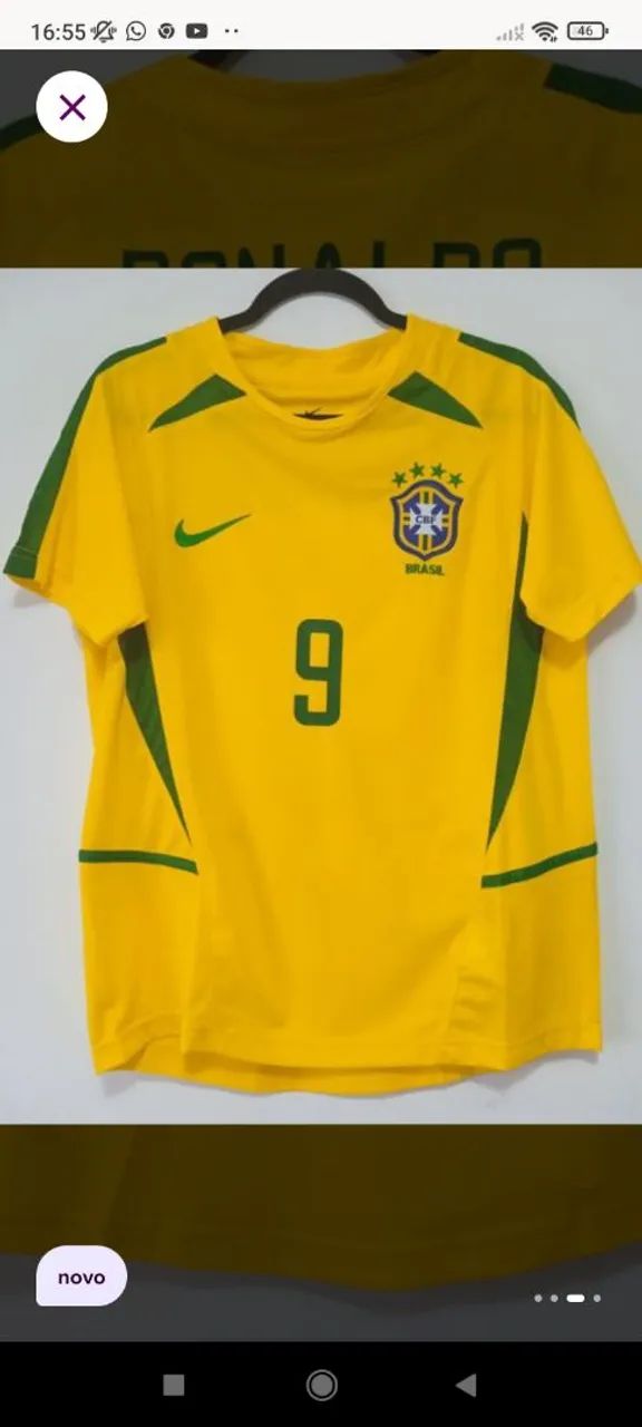 Camisa Brasil Copa Mundo 2002 #9 Ronaldo Autografada Certificada A - Foto 3