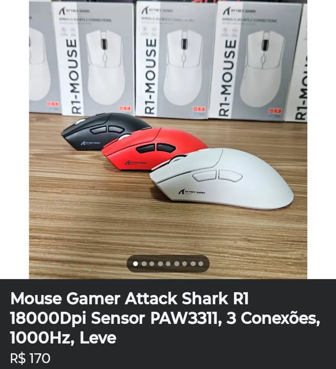 Mouse sem fio, sensor top, com ou sem dock (Sensor Paw3311 ou Paw3395) NOVOS - Foto 3