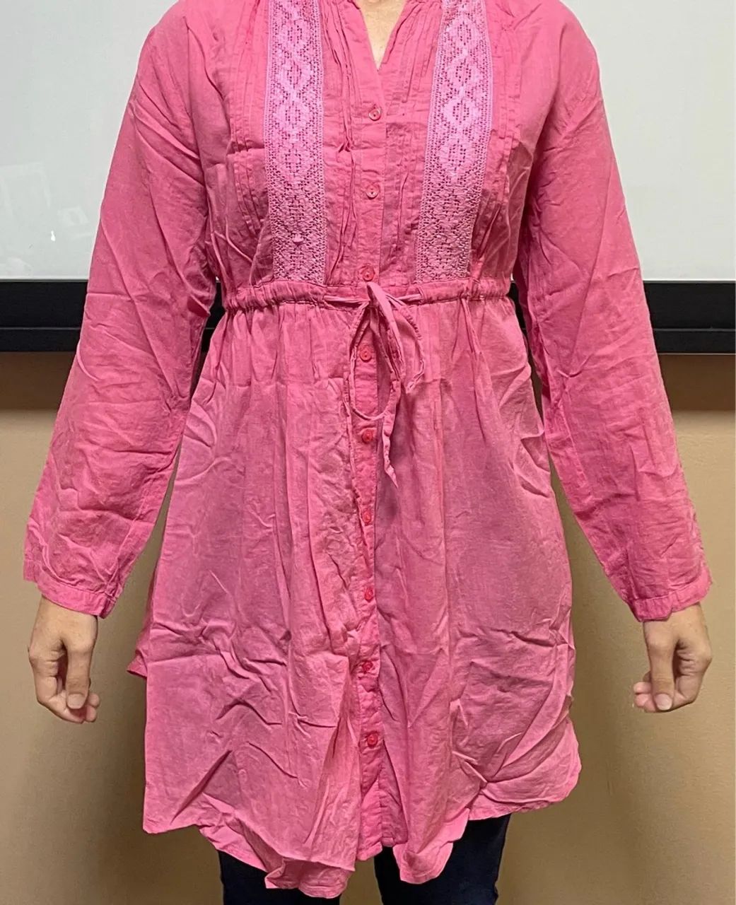 Vestido Rosa Manga Longa - Foto 3