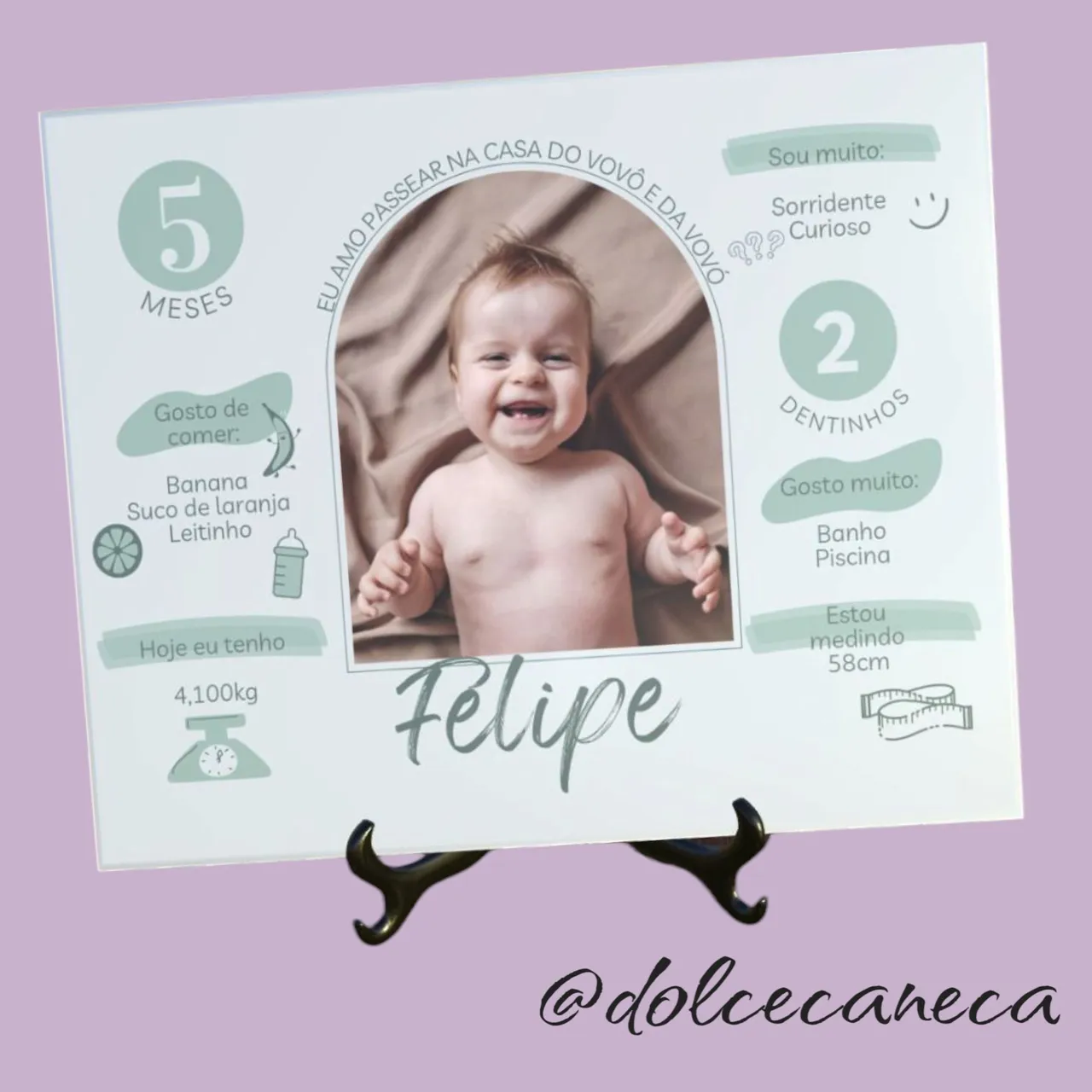 Quadro Decorativo Bebê Meses - Personalizado