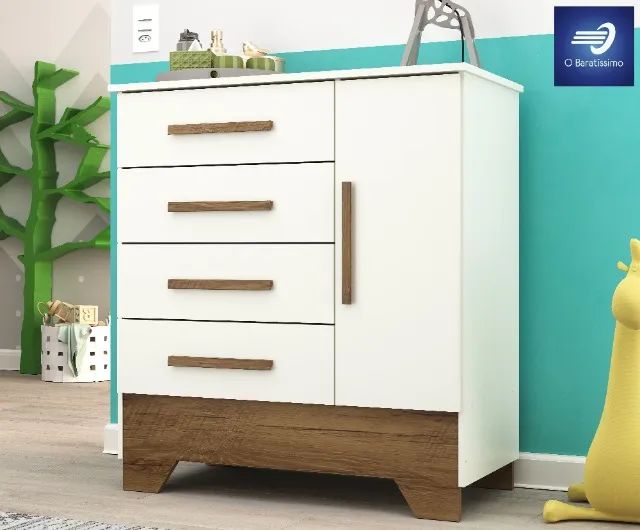 Cômoda Infantil 4 Gavetas e 1 Porta  - Foto 4