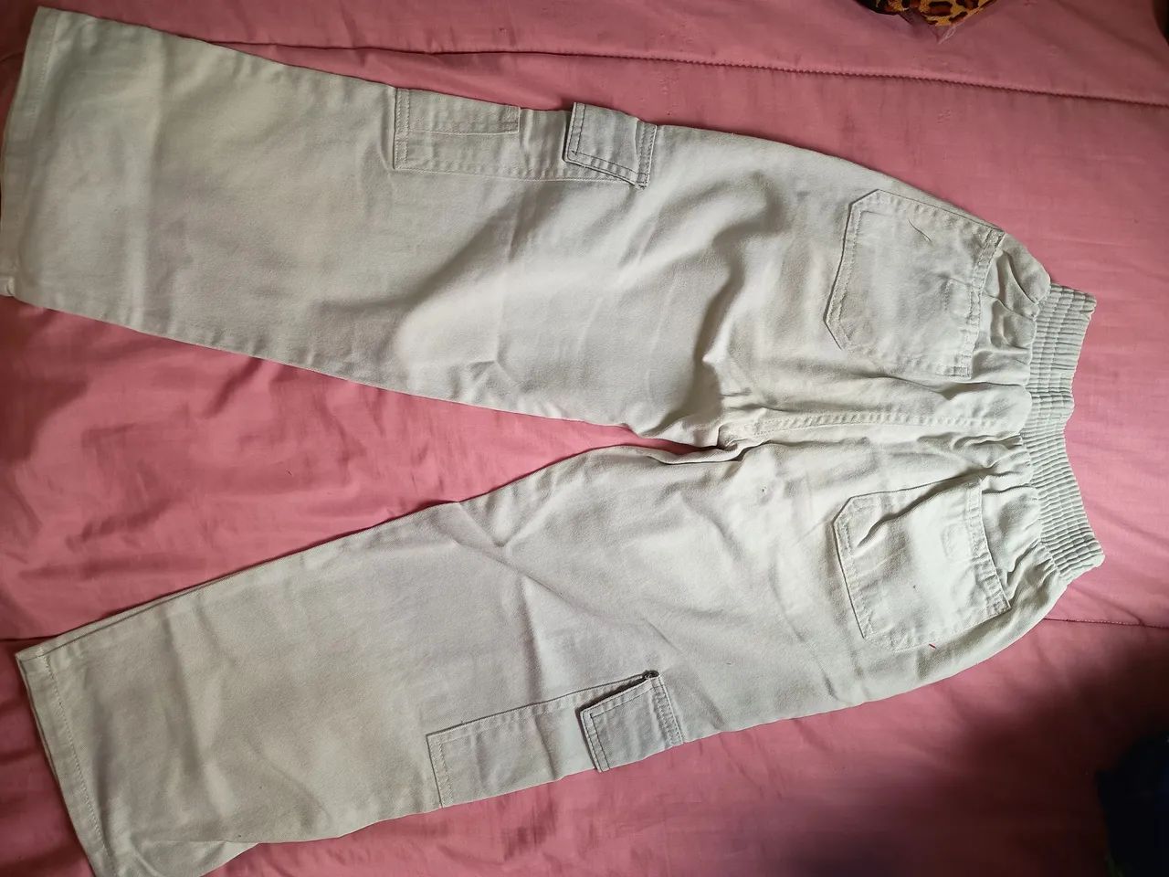 Calça Cargo infantil Bege tamanho 6 - Foto 2