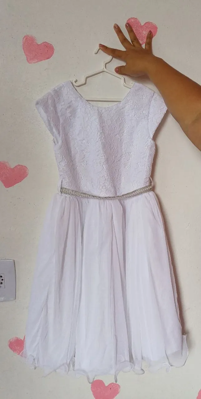 Vestido de festa branco para menina TURMA DA MODA