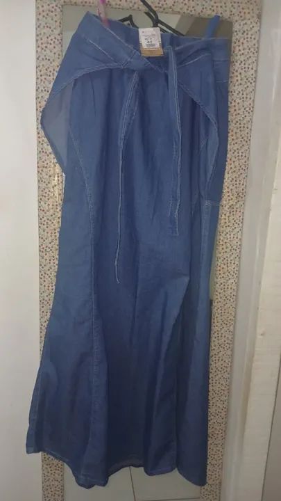 Saia jeans longa tam 40 NOVA - Foto 4