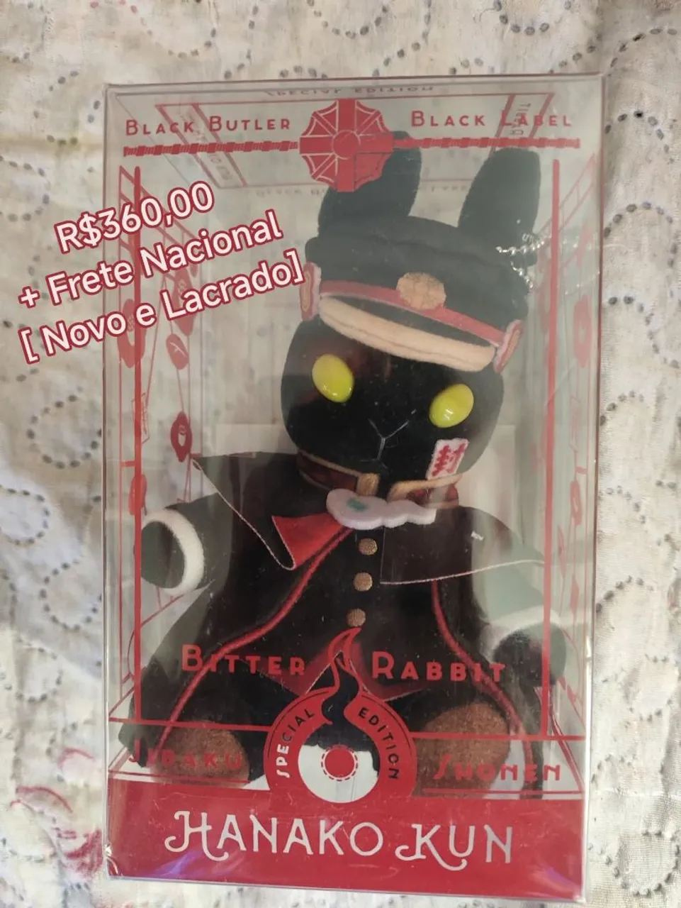 Pelucia Original Limitada Bitter Rabbit Hanako Kun Black Butler Colecionável